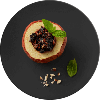 Pieczone jabłka<br>z dżemem i migdałami